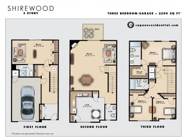 Shirewood 3 Story 3 Bedroom 3.5 baths - Shirewood 3x3.5 G