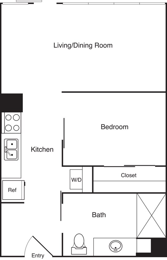 Floor Plan - 1x1 - A