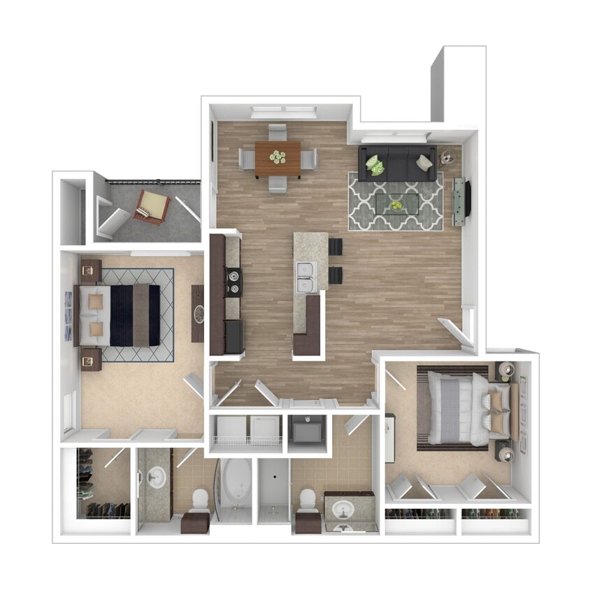 Floor Plan - 2x2 - Claiborne