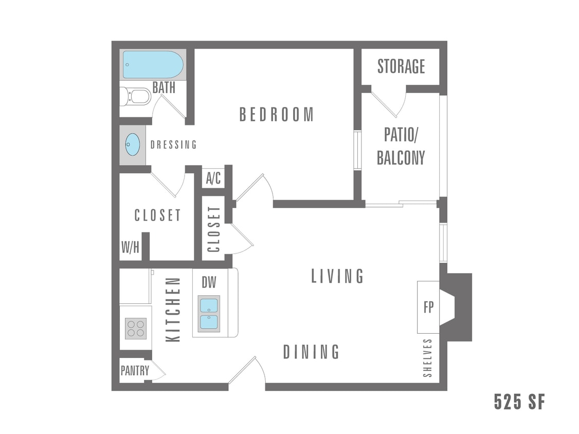 Peppermill One bedroom, one bathroom 525 square feet - 1 Bedroom 1 Bath
