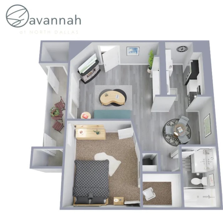 Floor Plan - 1 Bed 1 Bath