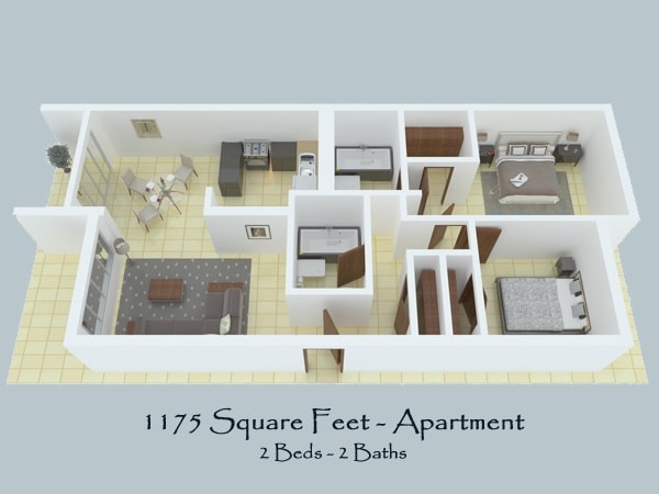 2BR/2BA - 2x2