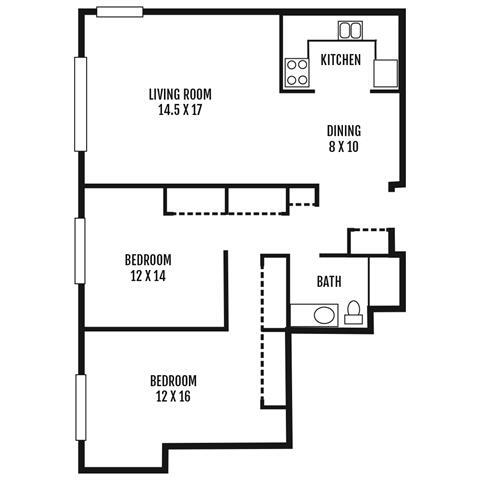 Floor Plan - Classic - Two Bedroom