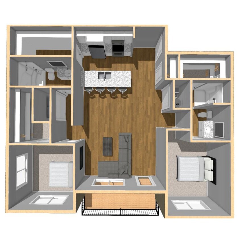 Floor Plan - D3 1225 SF