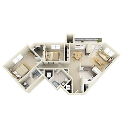 2F - Mid 2BR F