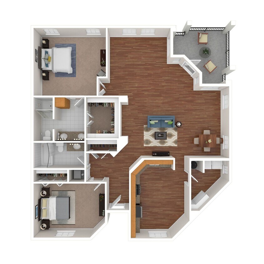 Floor Plan - 2 Bed x2 Bath 1744 SF Office