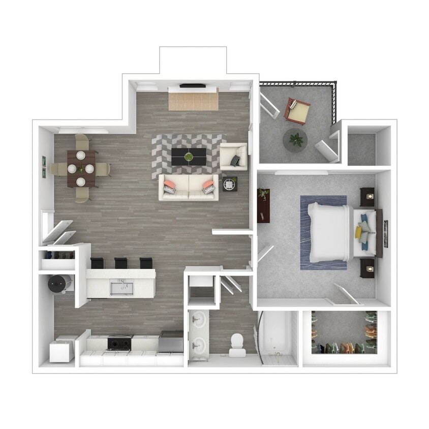 Floor Plan - Kiawah | One Bedroom | Workforce