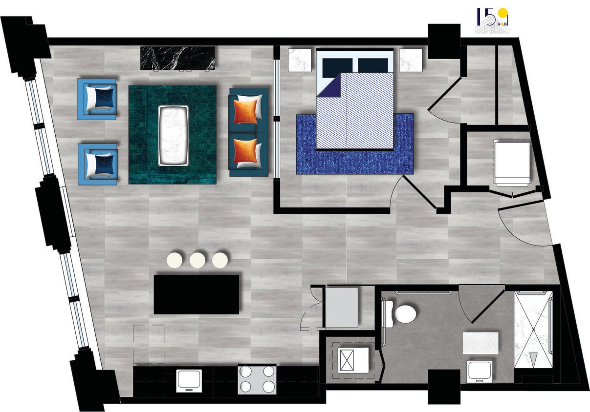 Floor Plan - One Bedroom 