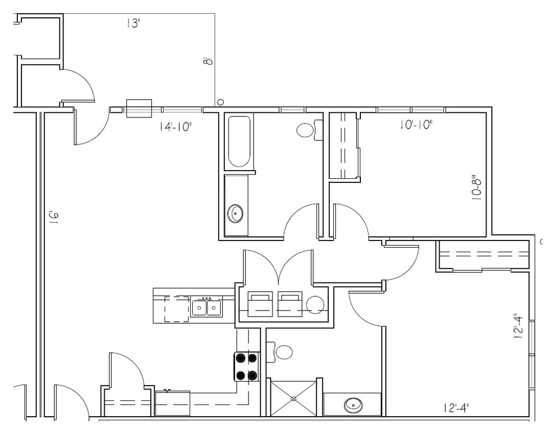 Floor Plan - 2 Bedroom 2 Bathroom Platinum