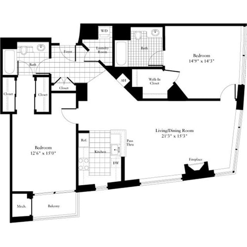Floor Plan - 2 Bedrooms R