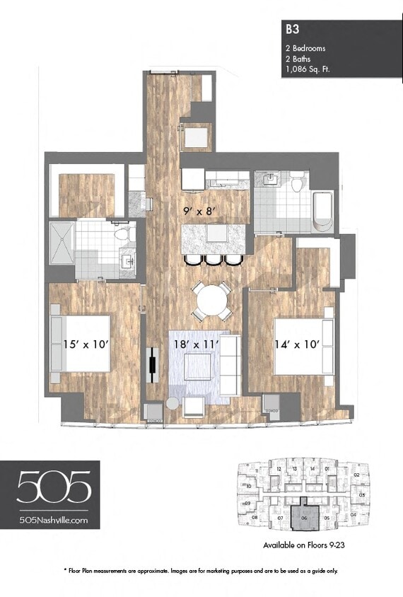 Floor Plan - 505 Two Bedroom Stack 06