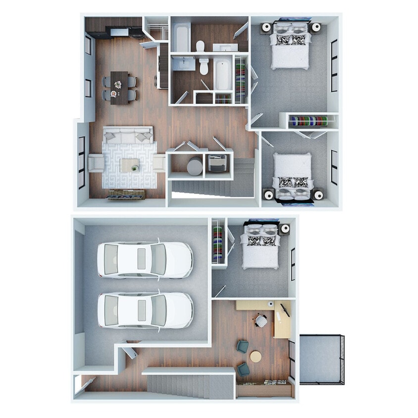 3 Bed 2 Bath TH Floor Plan - 3 Bed 2 Bath Apartment