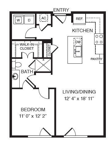 WaterWall Place - A4 - 1 Beds - 1 Baths - 792 Sq. ft. - A4