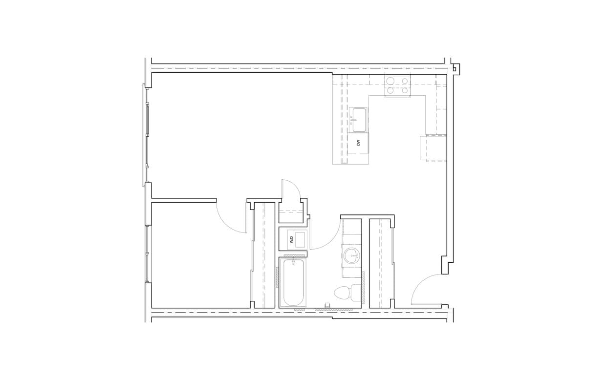 Floor Plan - 1 Bed/1 Bath-C24A