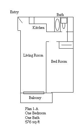 1-A - One Bedroom 1-A