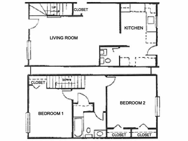 2BR/1.5BA - Two Bed - 1.5 Bath TH