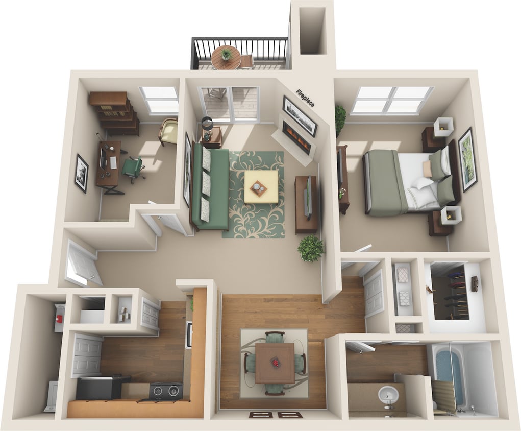 Floor Plan - A2 with Den