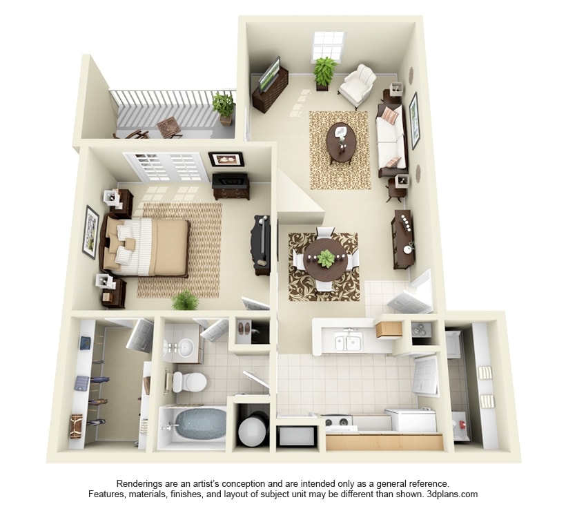 1BR/1BA - One Bedroom One Bathroom