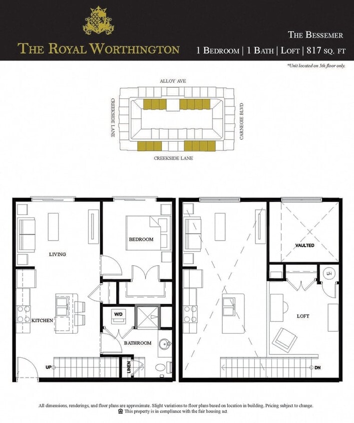 Floor Plan - 1B/1B/Loft Bessemer
