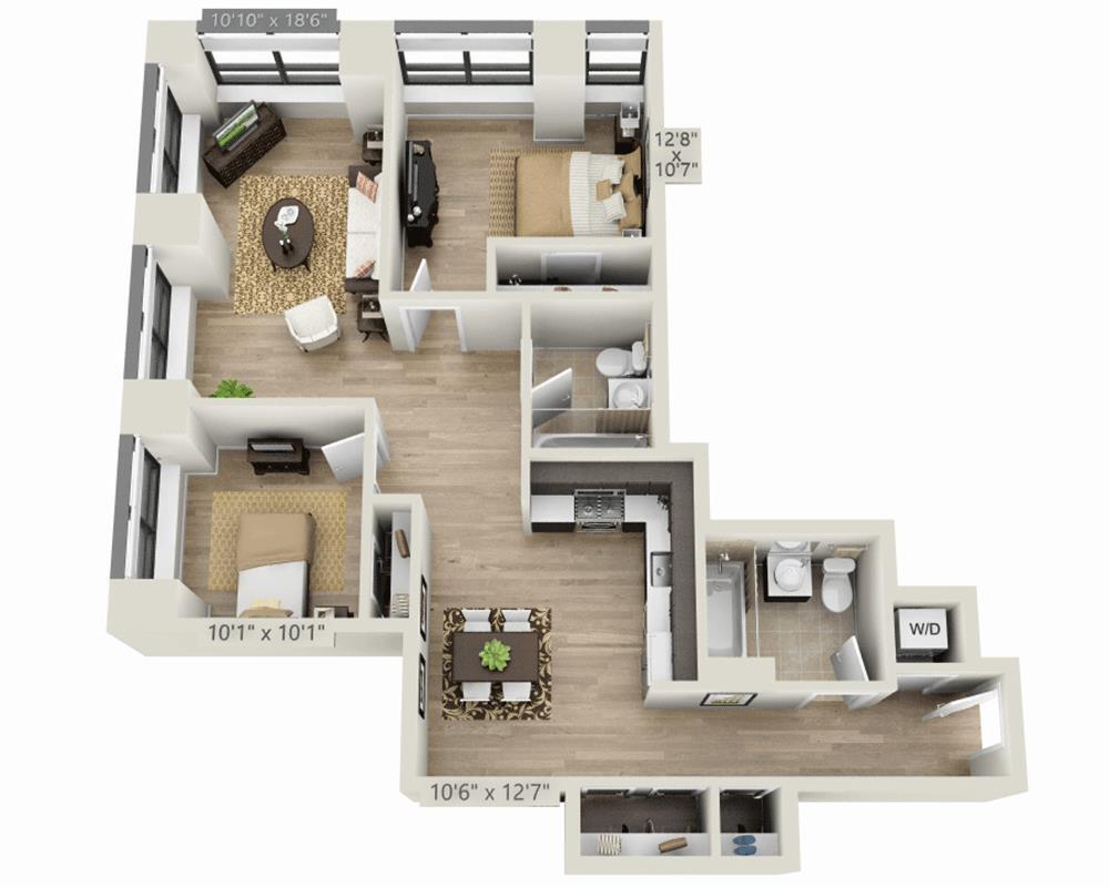 Floor Plan - Two Bedroom B2C