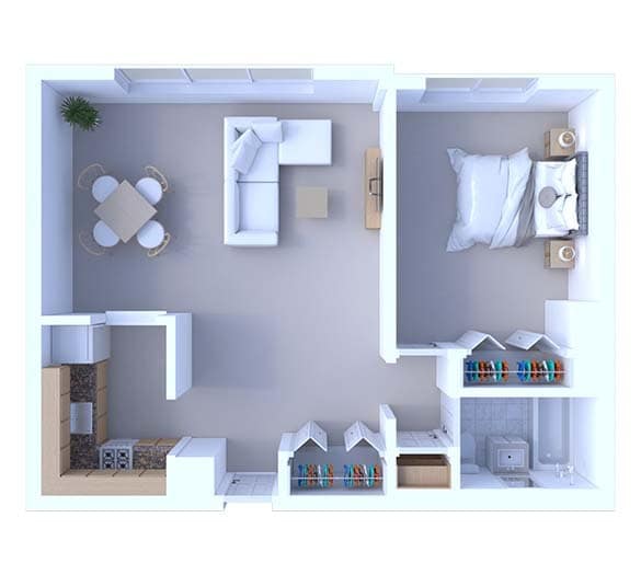 Floor Plan - 1 Bedroom Floor Plan A3