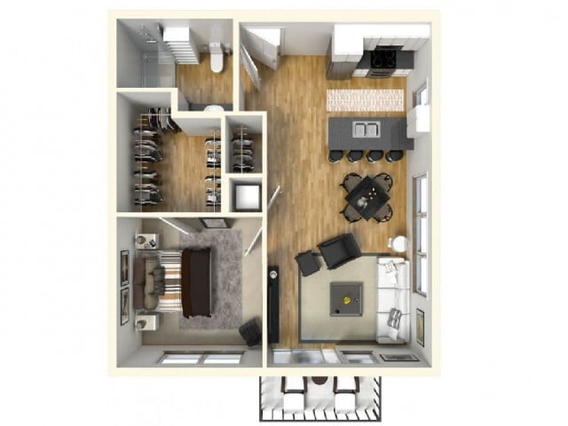 1 Bed / 1 Bath - 652 SF - Orchard