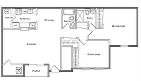 The Redwood I - 2 Bed x 2 Bath - Redwood I