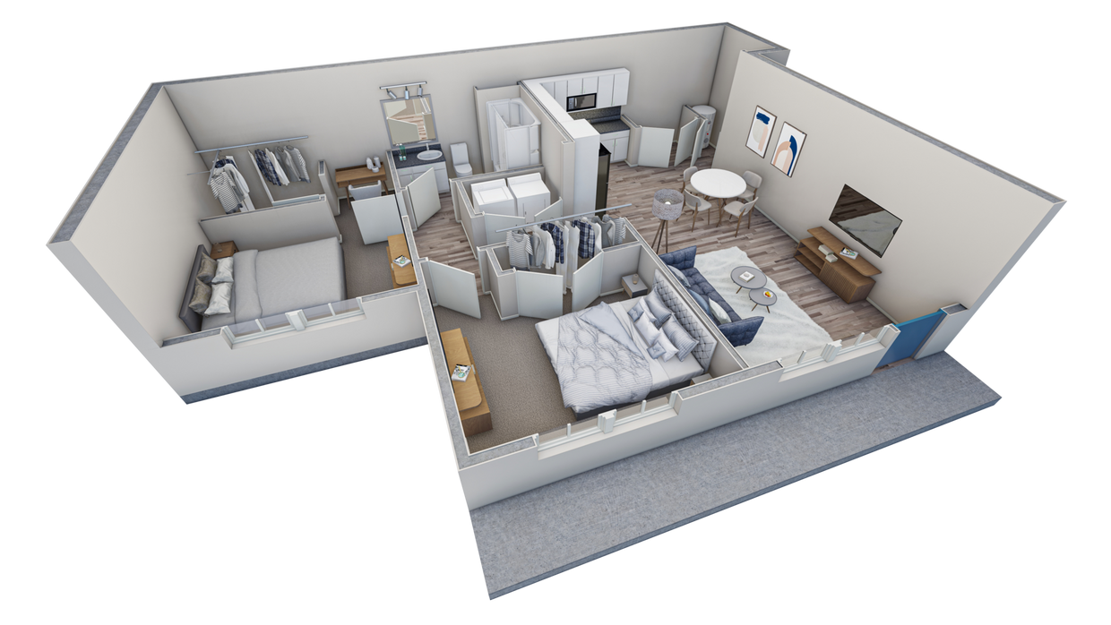 Floor Plan - 2-1 BR Horizon Courtyard