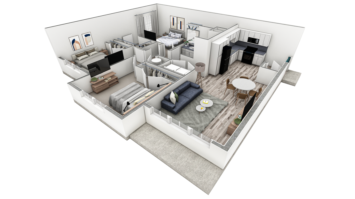 Floor Plan - 3-2 BR Premier Horizon Overlook