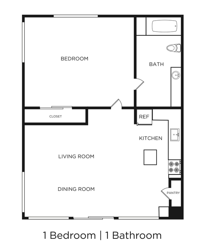 Floor Plan - 1x1 B