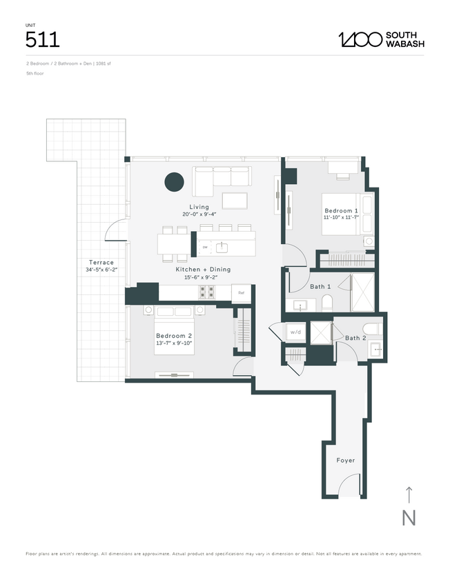 T7 floor plan 1400 Wabash - T7