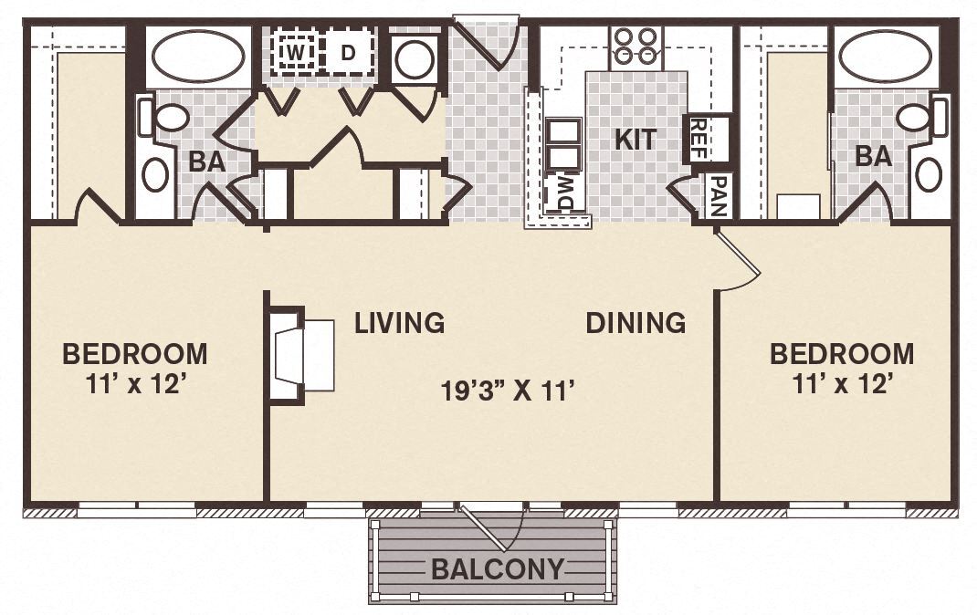 Floor Plan - 2B2B Society Hall