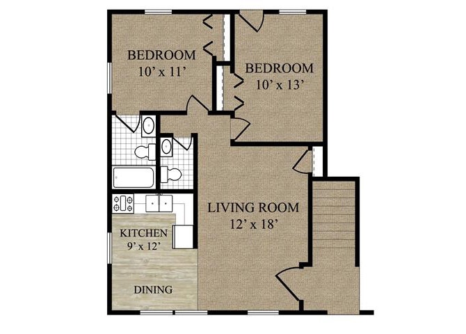 Floor Plan - 2 Bed 2 Bath