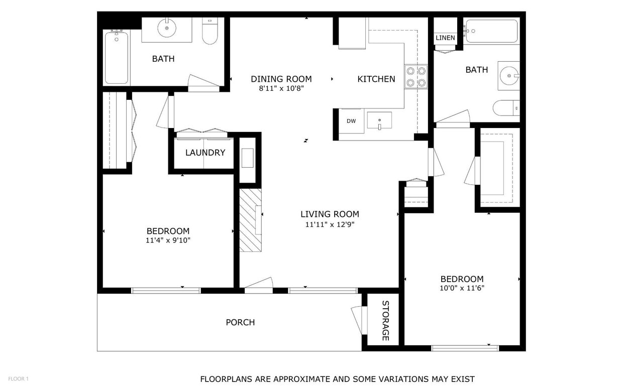 Floor Plan - 2 Bed 2 Bath