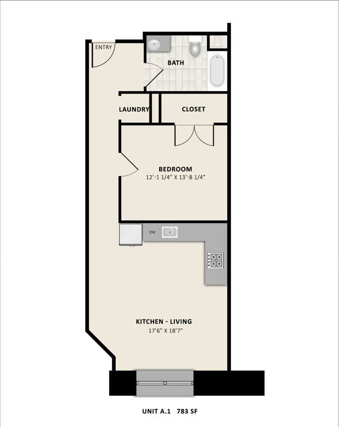 A1 - A1 - 1 bed 1 bath