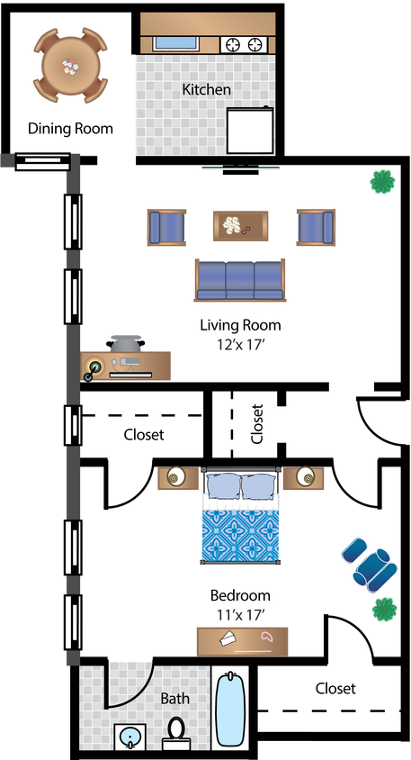 Floor Plan - 1 Bedroom 06 Tier
