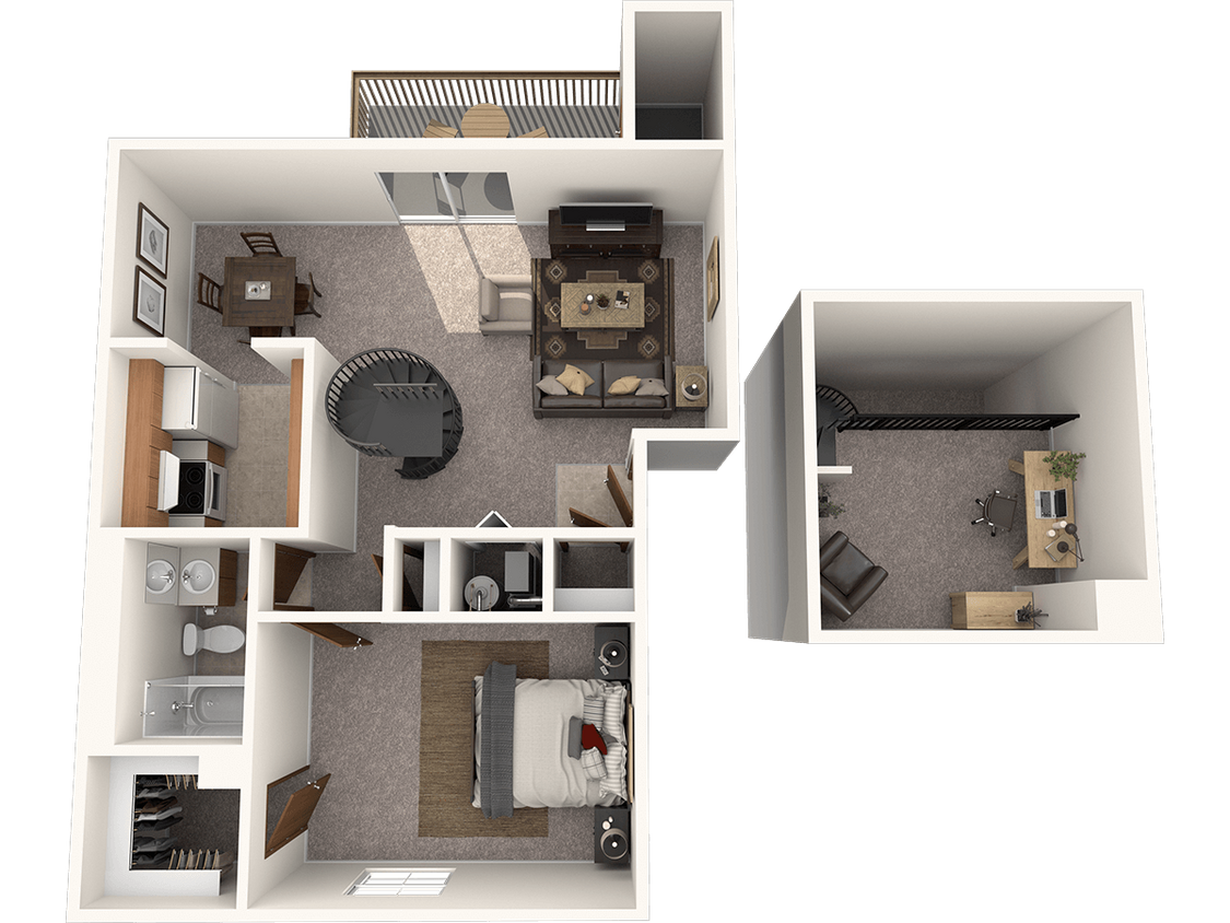 Floor Plan - One Bedroom Apartment with Loft