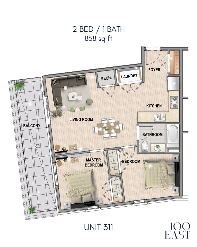 Floor Plan - 2 x 1