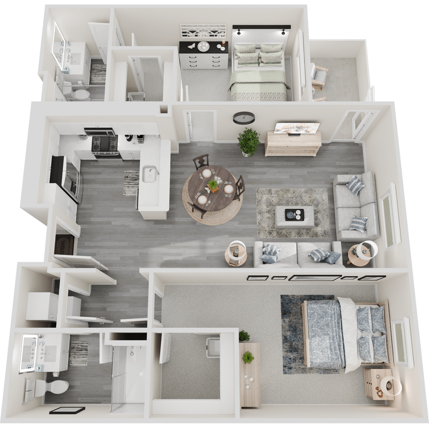 Floor Plan - 2 Bedrooms, 2 Bathrooms