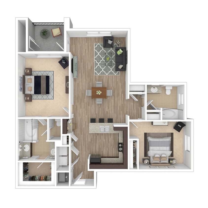 Floor Plan - 2x2 Large - Bossier