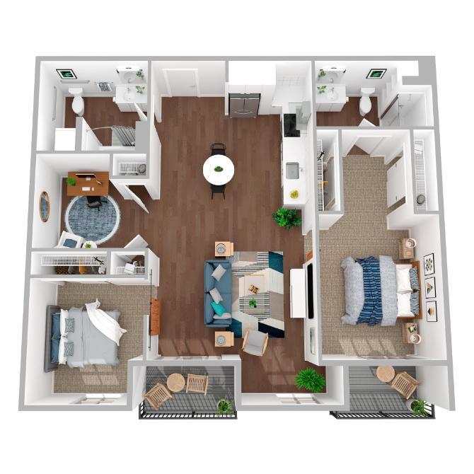 Floor Plan - 2 Bed/2 Bath Den-b4.2