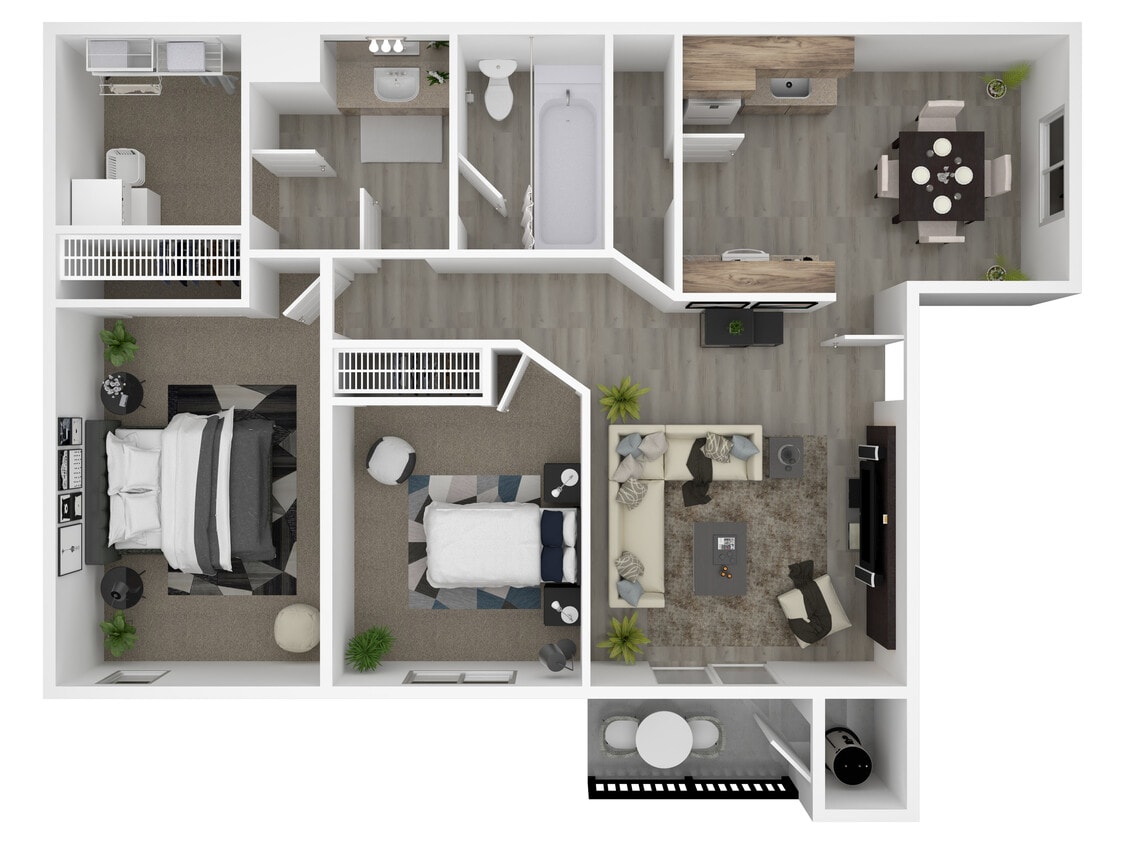 2x1 River Park - Two Bedroom One Bath