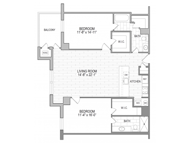 2x2 Modernized - 2BR/2BA MODERNIZED