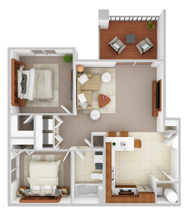 PH-I-Floorplan-Unit-7 - 2 Bedroom/1 Bathroom