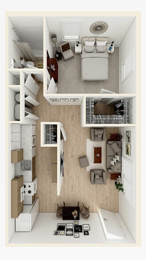1-Bedroom Floor Plan - Trifecta on Red Mile - One Bedroom  
