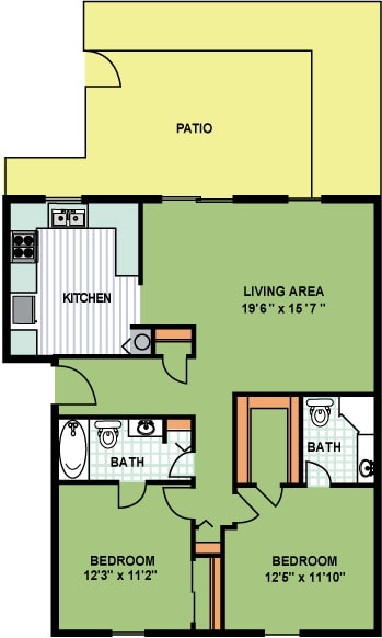 Two Bedroom Two Bathroom (c3ma) - Two Bed Two Bath (C3MA)
