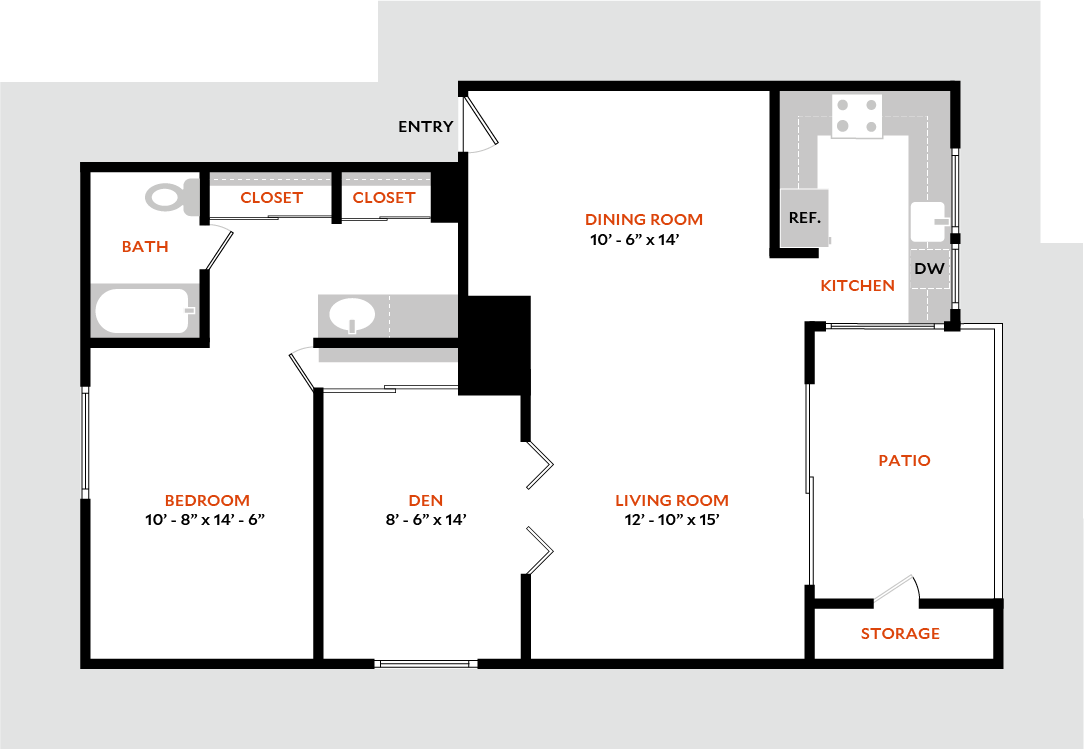 Floor Plan - Plan 1BR