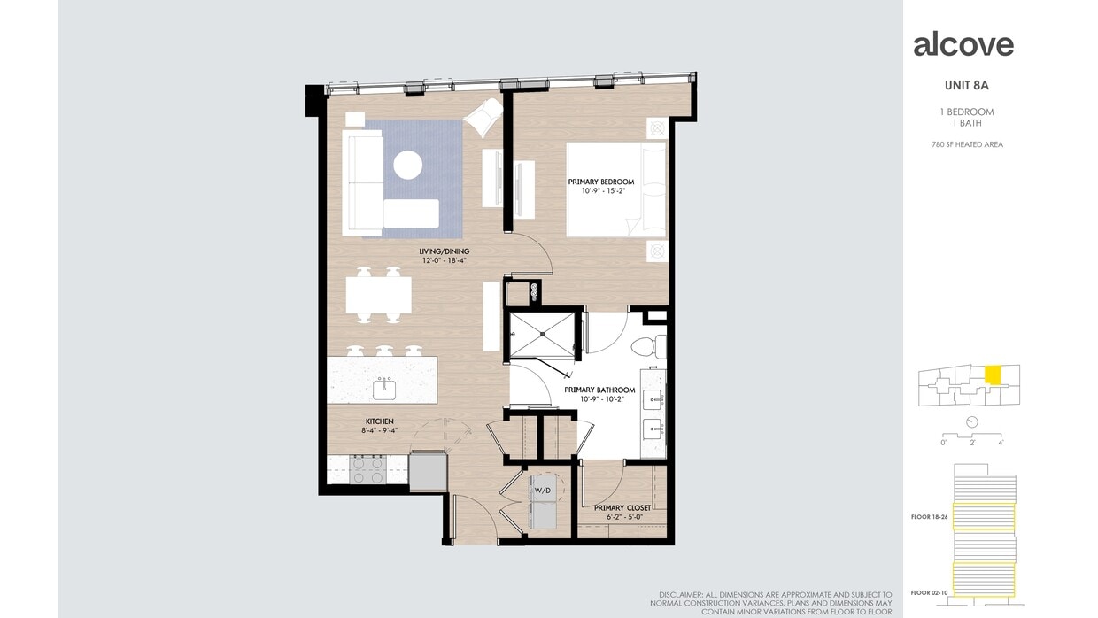 Floor Plan - Alcove One Bedroom 08 Tiers 1& 2