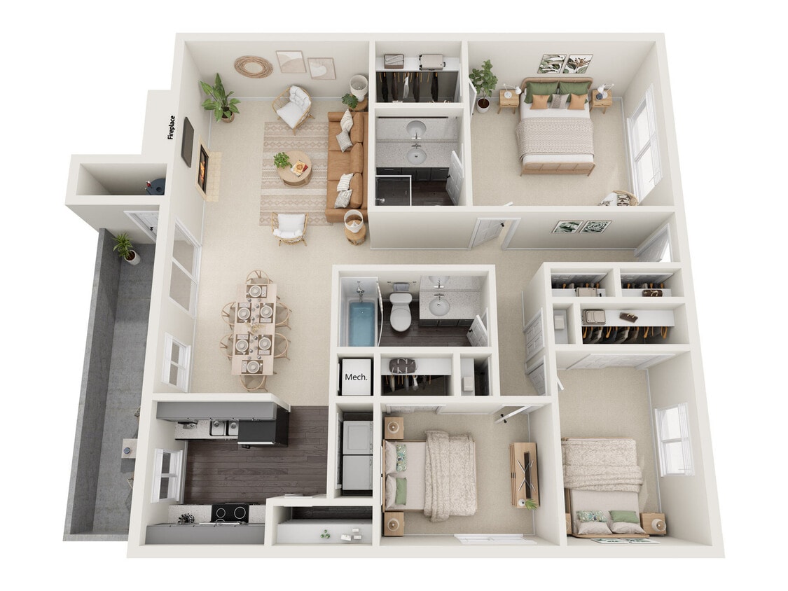 Floor Plan - 3x2-B Reno