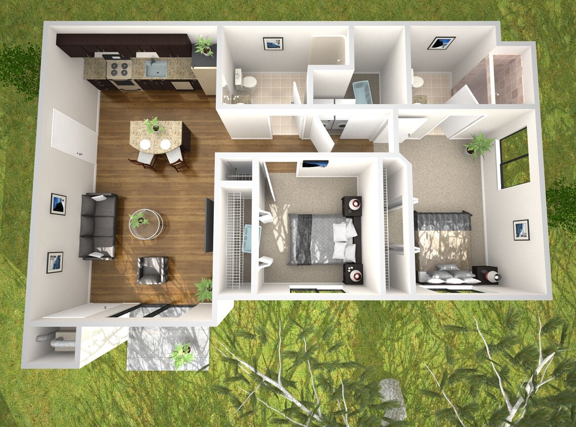 Floor Plan - 2 Bedroom Goldenrod